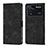 Leather Case Stands Flip Cover Holder YB3 for Xiaomi Poco M4 Pro 4G Black