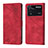 Leather Case Stands Flip Cover Holder YB3 for Xiaomi Poco M4 Pro 4G Red