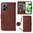 Leather Case Stands Flip Cover Holder YB3 for Xiaomi Poco X5 5G Brown