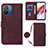 Leather Case Stands Flip Cover Holder YB3 for Xiaomi Redmi 11A 4G Red