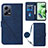 Leather Case Stands Flip Cover Holder YB3 for Xiaomi Redmi Note 12 5G Blue