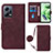 Leather Case Stands Flip Cover Holder YB3 for Xiaomi Redmi Note 12 5G Red