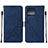 Leather Case Stands Flip Cover Holder YB4 for Motorola Moto Edge Plus (2023) 5G Blue