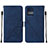 Leather Case Stands Flip Cover Holder YB4 for Motorola Moto G 5G (2023) Blue