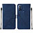 Leather Case Stands Flip Cover Holder YB4 for Motorola Moto G Play Gen 2 Blue