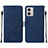 Leather Case Stands Flip Cover Holder YB4 for Motorola Moto G53 5G Blue