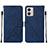 Leather Case Stands Flip Cover Holder YB4 for Motorola Moto G53j 5G Blue