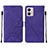 Leather Case Stands Flip Cover Holder YB4 for Motorola Moto G53j 5G Purple