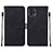 Leather Case Stands Flip Cover Holder YB4 for Motorola Moto G72 Black