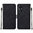 Leather Case Stands Flip Cover Holder YB4 for Oppo A58 5G Black