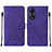 Leather Case Stands Flip Cover Holder YB4 for Oppo A58 5G Purple