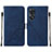 Leather Case Stands Flip Cover Holder YB4 for Oppo Reno8 T 4G Blue