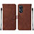 Leather Case Stands Flip Cover Holder YB4 for Oppo Reno8 T 4G Brown