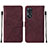 Leather Case Stands Flip Cover Holder YB4 for Oppo Reno8 T 4G Red