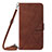 Leather Case Stands Flip Cover Holder YB4 for Samsung Galaxy A04 4G Brown