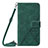 Leather Case Stands Flip Cover Holder YB4 for Samsung Galaxy F04 Green