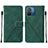 Leather Case Stands Flip Cover Holder YB4 for Xiaomi Poco C55 Green