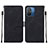 Leather Case Stands Flip Cover Holder YB4 for Xiaomi Redmi 11A 4G Black