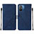 Leather Case Stands Flip Cover Holder YB4 for Xiaomi Redmi 11A 4G Blue