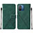 Leather Case Stands Flip Cover Holder YB4 for Xiaomi Redmi 12C 4G Green