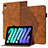 Leather Case Stands Flip Cover Holder YX1 for Apple iPad Mini 6 Brown