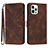 Leather Case Stands Flip Cover Holder YX1 for Apple iPhone 16 Pro