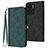 Leather Case Stands Flip Cover Holder YX1 for Motorola Moto Edge (2023) 5G Green