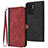 Leather Case Stands Flip Cover Holder YX1 for Motorola Moto Edge (2023) 5G Red