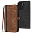 Leather Case Stands Flip Cover Holder YX1 for Motorola Moto Edge 40 5G Brown