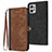 Leather Case Stands Flip Cover Holder YX1 for Motorola Moto G Power 5G (2023) Brown