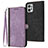 Leather Case Stands Flip Cover Holder YX1 for Motorola Moto G Power 5G (2023) Purple