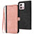 Leather Case Stands Flip Cover Holder YX1 for Motorola Moto G Stylus (2023) 4G Rose Gold