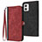 Leather Case Stands Flip Cover Holder YX1 for Motorola Moto G53j 5G Red