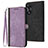 Leather Case Stands Flip Cover Holder YX1 for Oppo A18 Purple