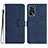Leather Case Stands Flip Cover Holder YX1 for Oppo A54s Blue