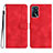 Leather Case Stands Flip Cover Holder YX1 for Oppo A54s Red