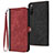 Leather Case Stands Flip Cover Holder YX1 for Sony Xperia 10 IV Red