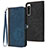 Leather Case Stands Flip Cover Holder YX1 for Sony Xperia 5 IV Blue