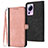 Leather Case Stands Flip Cover Holder YX1 for Xiaomi Mi 13 Lite 5G Rose Gold