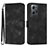 Leather Case Stands Flip Cover Holder YX1 for Xiaomi Redmi Note 12 4G Black