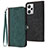 Leather Case Stands Flip Cover Holder YX1 for Xiaomi Redmi Note 12 Pro+ Plus 5G Green