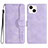 Leather Case Stands Flip Cover Holder YX2 for Apple iPhone 13 Clove Purple