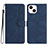 Leather Case Stands Flip Cover Holder YX2 for Apple iPhone 14 Blue