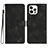 Leather Case Stands Flip Cover Holder YX2 for Apple iPhone 14 Pro Black