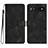 Leather Case Stands Flip Cover Holder YX2 for Google Pixel 6a 5G Black