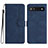 Leather Case Stands Flip Cover Holder YX2 for Google Pixel 6a 5G Blue