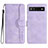 Leather Case Stands Flip Cover Holder YX2 for Google Pixel 6a 5G Purple