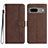 Leather Case Stands Flip Cover Holder YX2 for Google Pixel 7 5G Brown