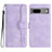 Leather Case Stands Flip Cover Holder YX2 for Google Pixel 7 5G Purple