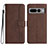 Leather Case Stands Flip Cover Holder YX2 for Google Pixel 7 Pro 5G Brown